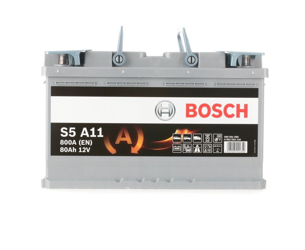 BOSCH S5 0 092 S5A 110 Batterie de démarrage 12V 80Ah 800A B13 Batterie AGM  - Équipement auto