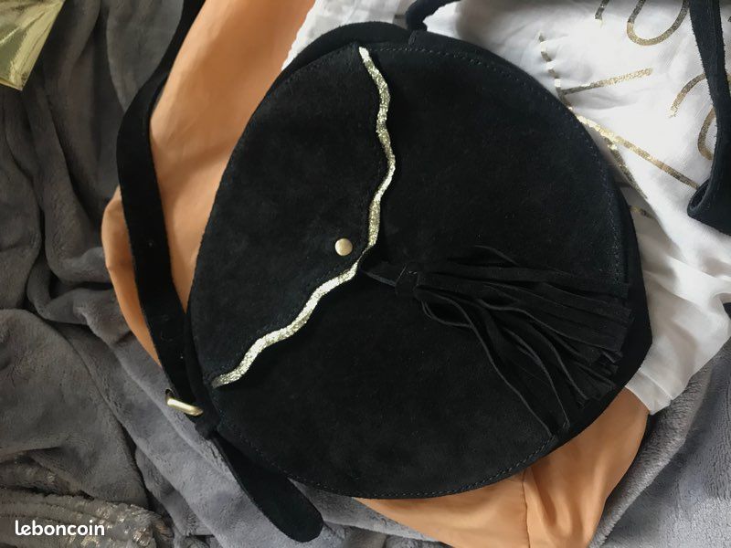 Sac rond noir et doré bandoulière Karl Marc John (image 3)