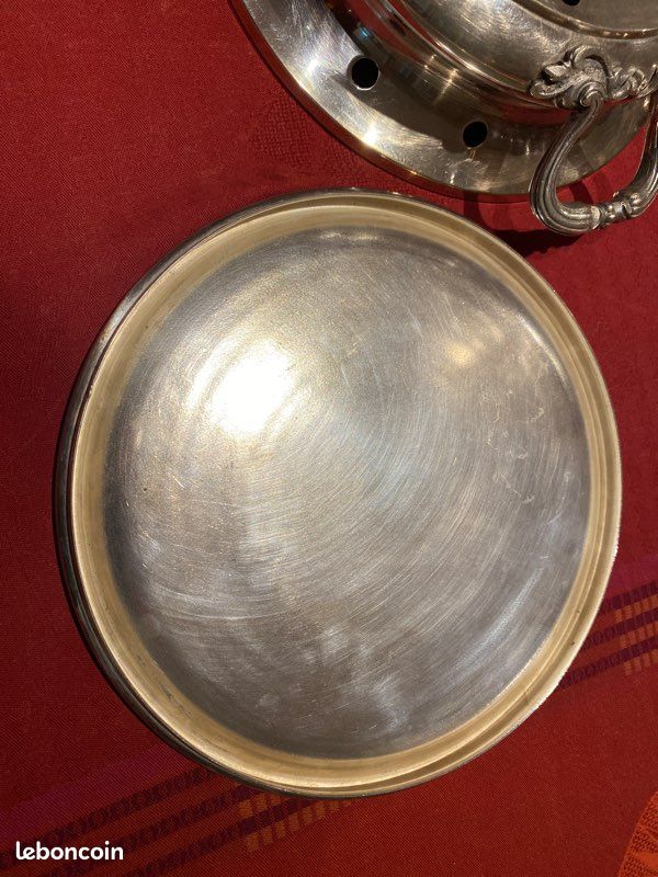 ANCIEN CHAUFFE PLAT en métal argenté époque Napoléon III Girodon et Cie Lyon EUR 20,00 - FR