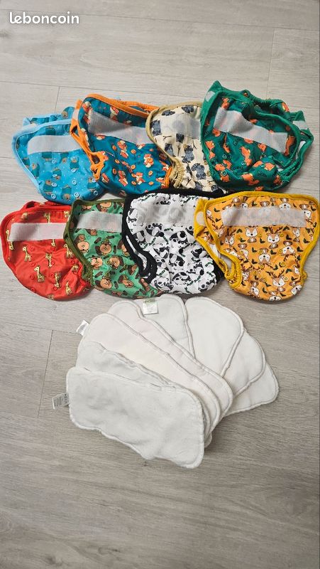 Lot de couches lavables Bum diapers avec voiles et inserts supplémentaires (image 1)