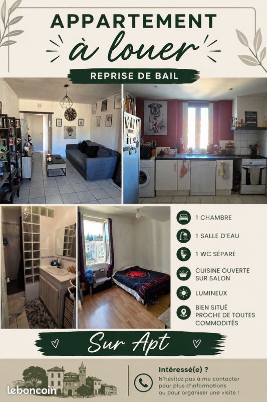 Appartement 2 pièces 34 m² · à Apt · 34 m² · 450 €/mois