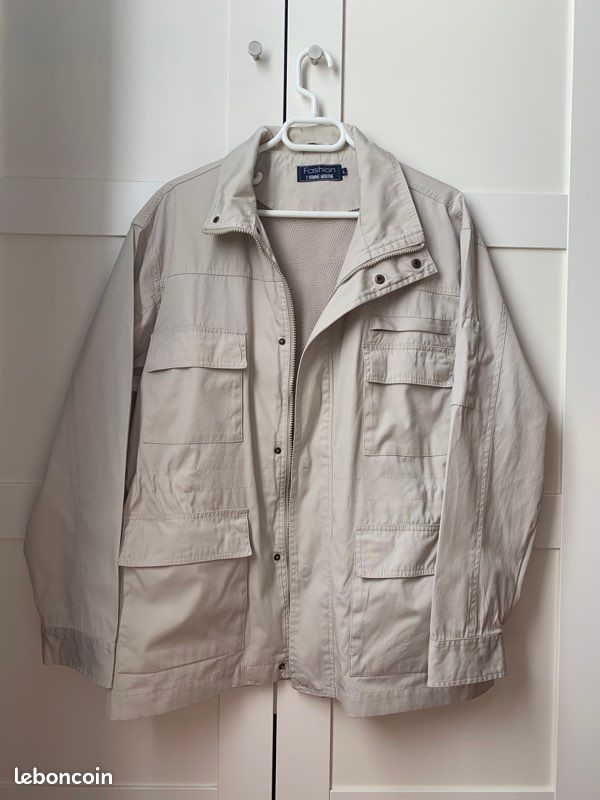 Veste Vintage beige Clair taille L Homme moderne (image 1)
