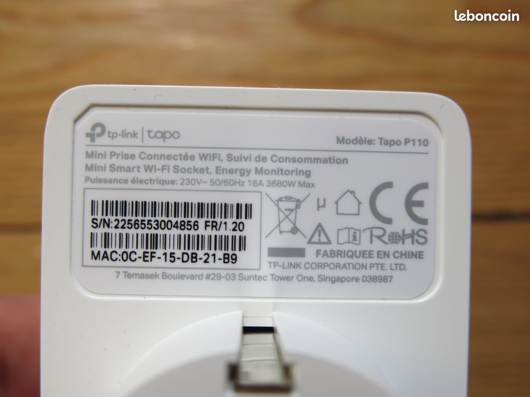Tapo Prise Connectée WiFi, Suivi de consommation, 16A Type E