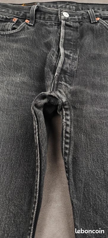 Jean vintage Levi's 501 Original |W34 L30 FR44| coupe droite straight 100% coton noir #H2428 (image 6)