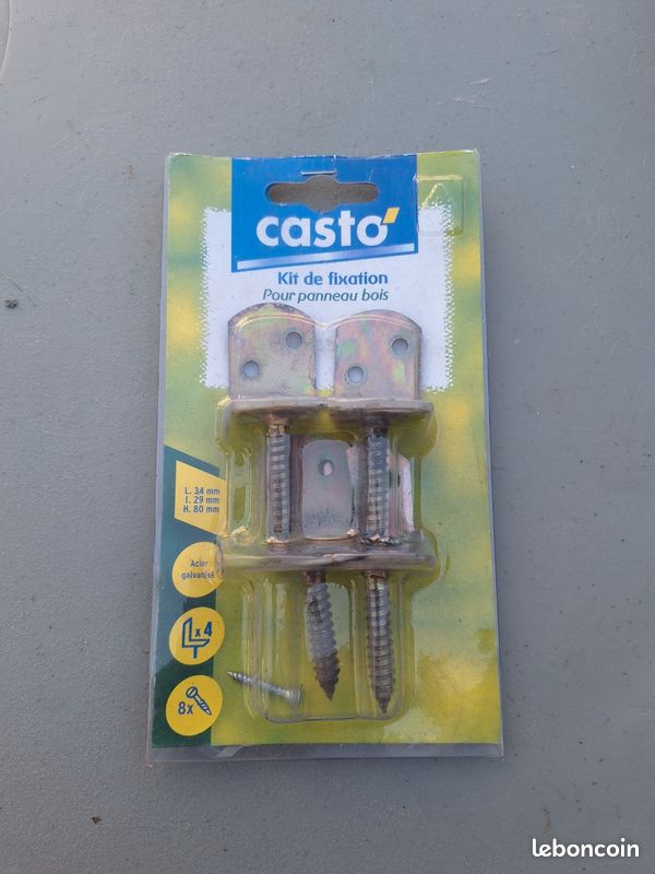 Support de poteau à sceller et kit de fixation panneau bois (image 1)