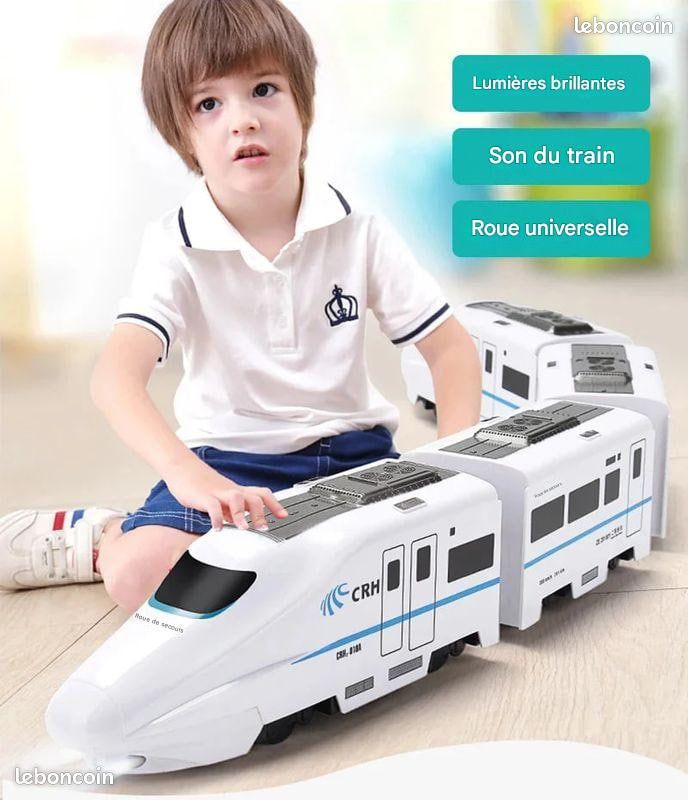 Set De 4 Trains Miniatures à Grande Vitesse – Recul Automatique, Crochets Connectables, Compatibles Rails 4 Cm – Dès 3 Ans