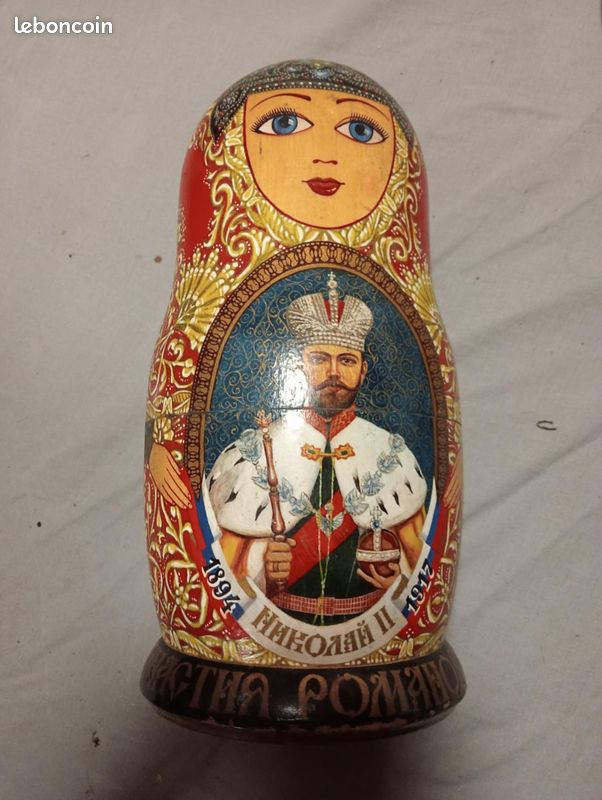 Heka Naturals Poupées Matriochka Traditionnelles Semyonov Style Rouge, 10 Pièces, 25 cm | Jouet en Bois, Fabriqué A La Main en Russie