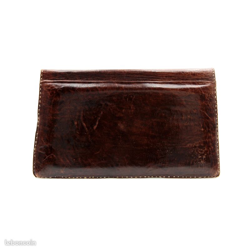 Sac Pochette Vintage Femme Années 60/70 Cuir Marron clair Marylux Made in France - France