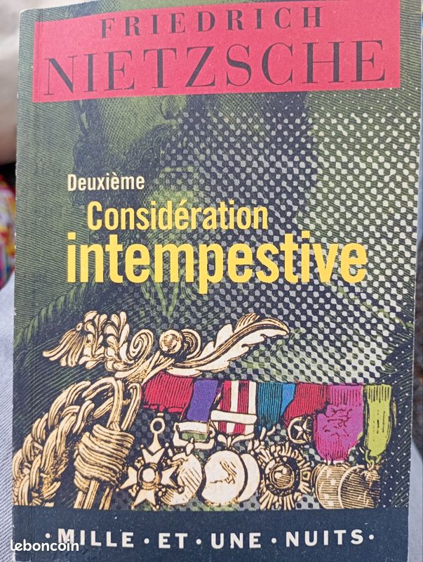 Livre deuxième considération intempestives Frédéric Nietzsche (image 1)