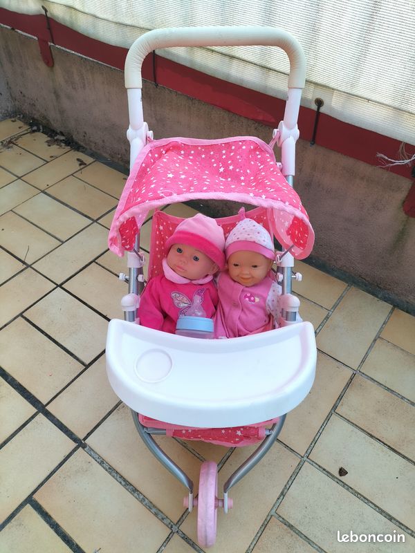 Poussette avec deux poupées (image 2)