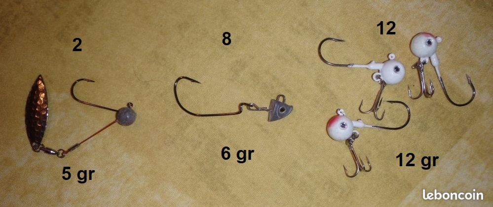 Lot De 25 Têtes Plombées Pour Pêche - Poids 6-7g, Hameçons 1/0 Eagle Claw & Mustad - Neuf