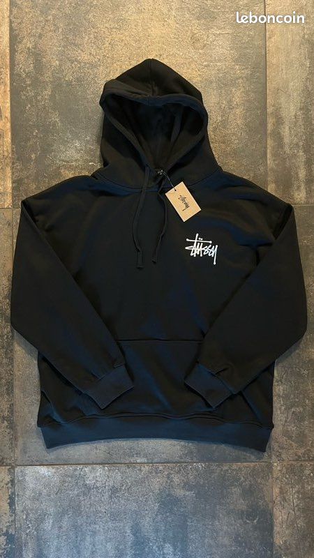 Sweat à Capuche Homme Stüssy Noir - Taille M - Neuf Avec étiquettes
