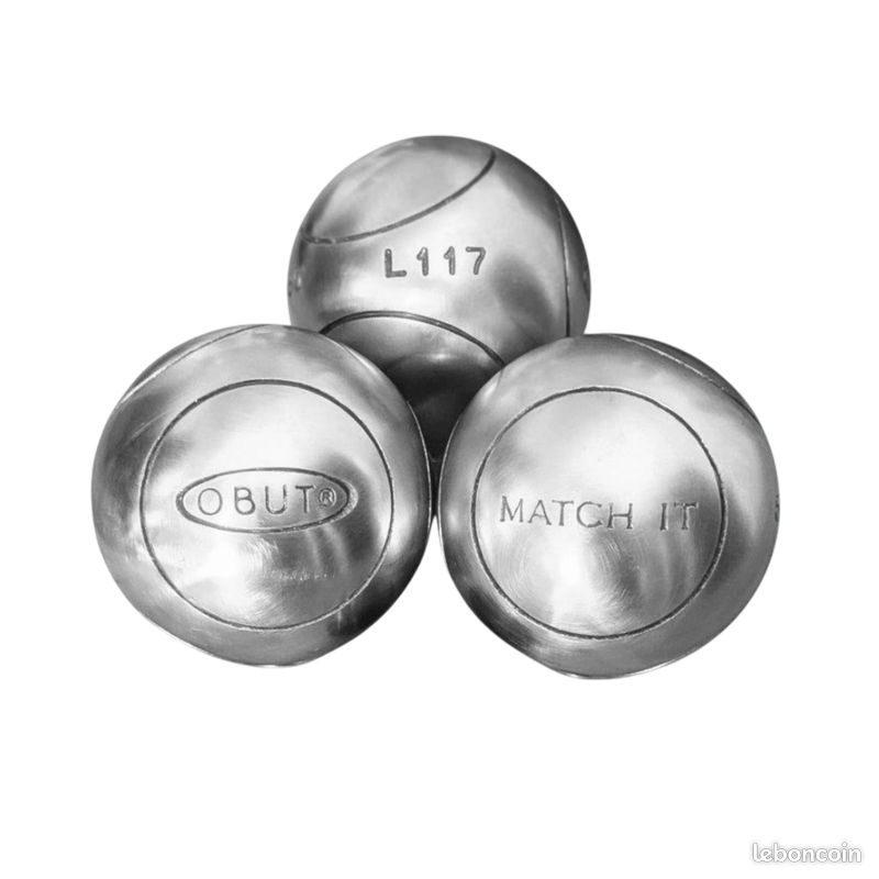 Boules De Pétanque OBUT MATCH + – 74 Mm, 680 G, Lisses – Compétition, Acier Carbone, Dureté Plus, 4 étoiles