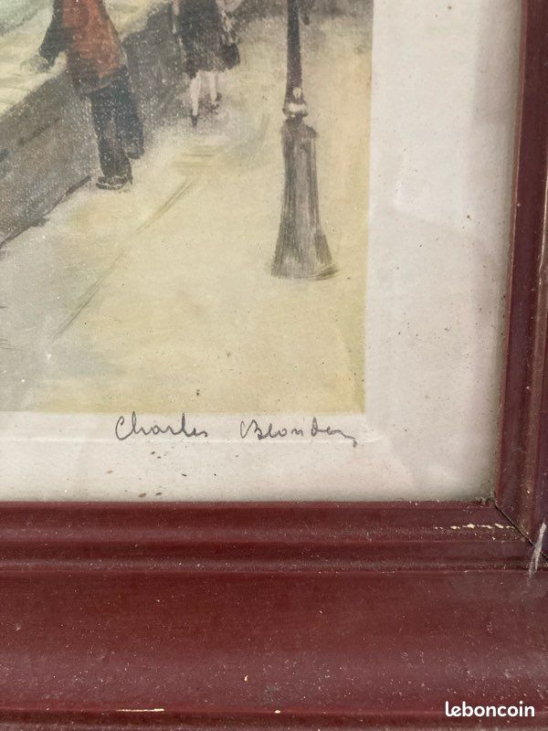 Lithographie ancienne signée Charles Blondin première moitié XXÈME. Vue de l hôtel de ville Paris (image 2)