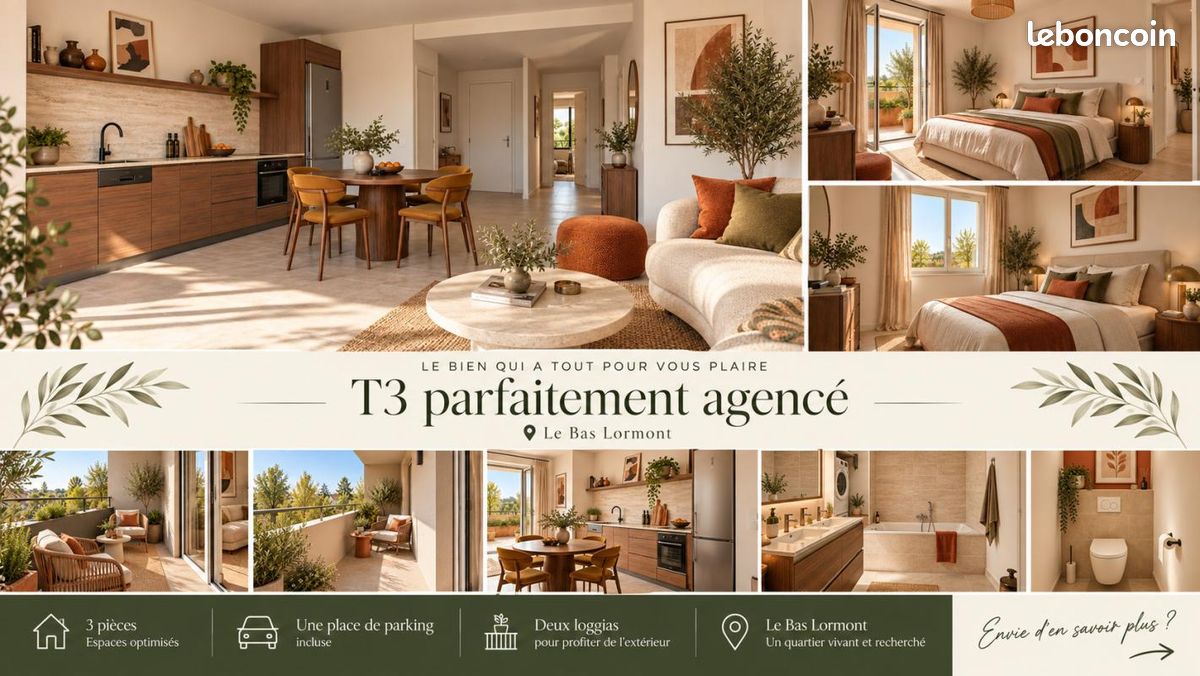 Appartement 3 pièces 58 m² · à Lormont · 58 m² · 229 075 €