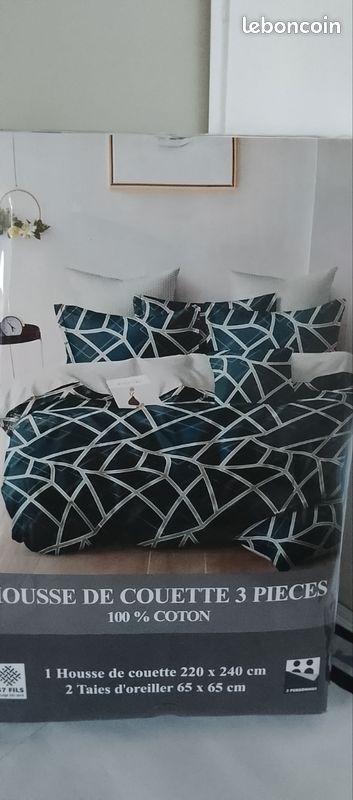Housse de couette 220x240cm 3 pièces à l'intérieur 100 % coton de très bonne qualité (image 1)