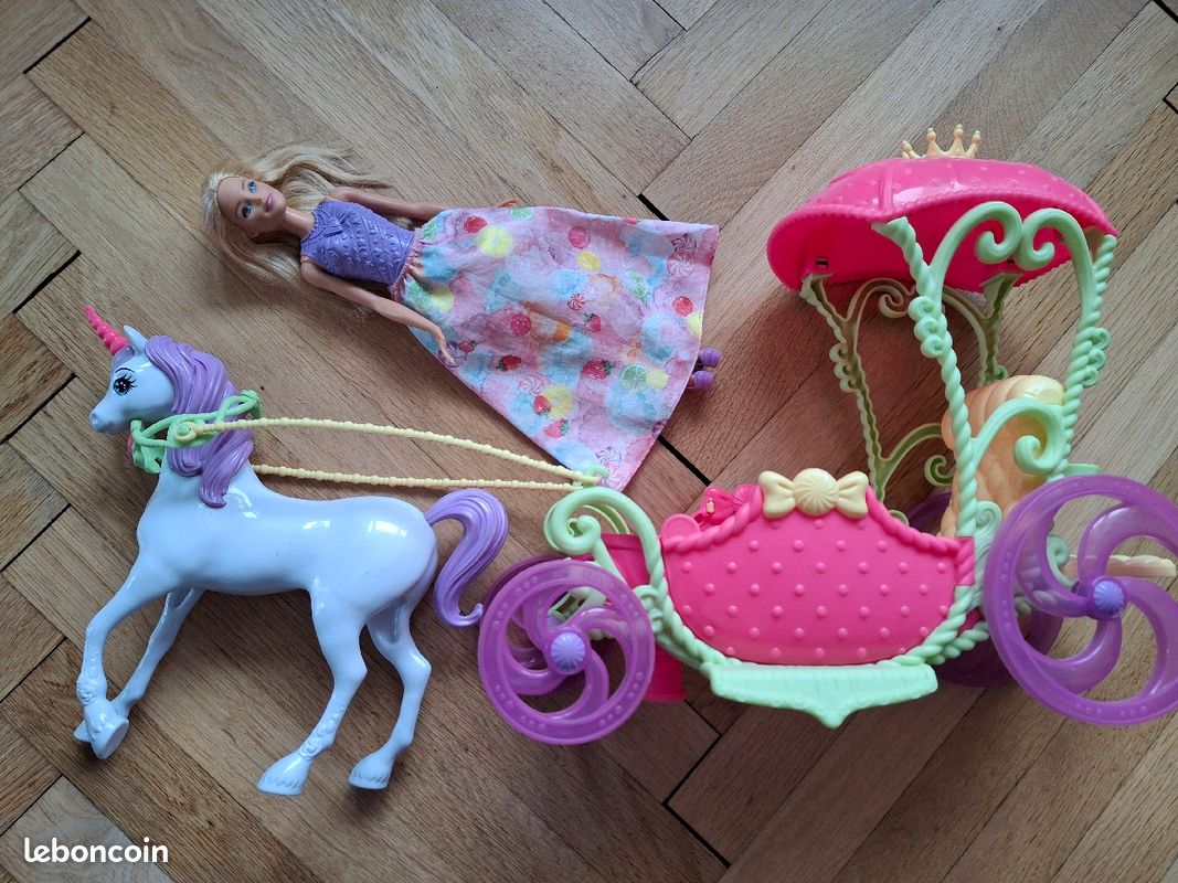 Barbie caleche licorne Dremtopia Jeux Jouets