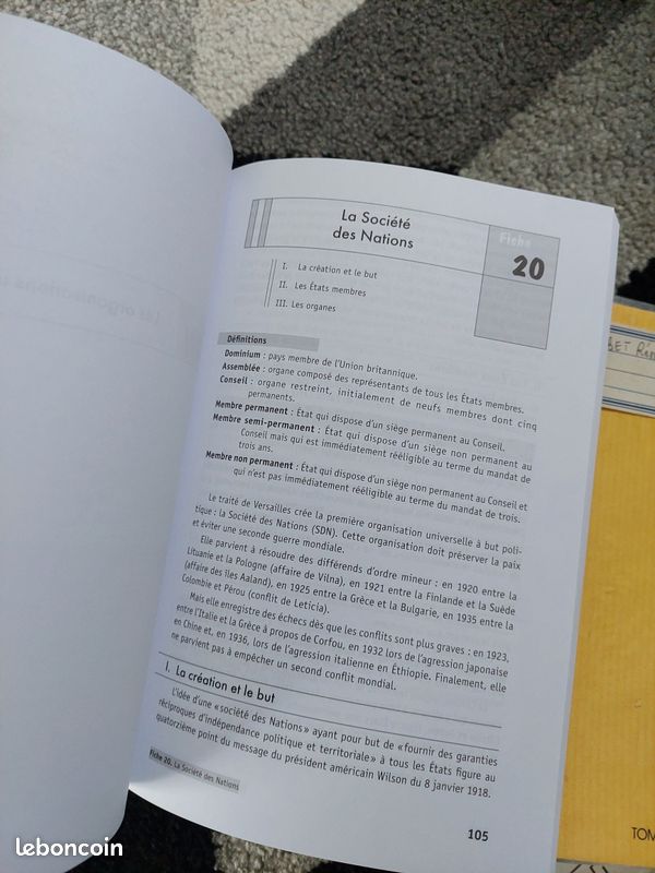 Livre - Fiche Institutions Internationales (image 2)