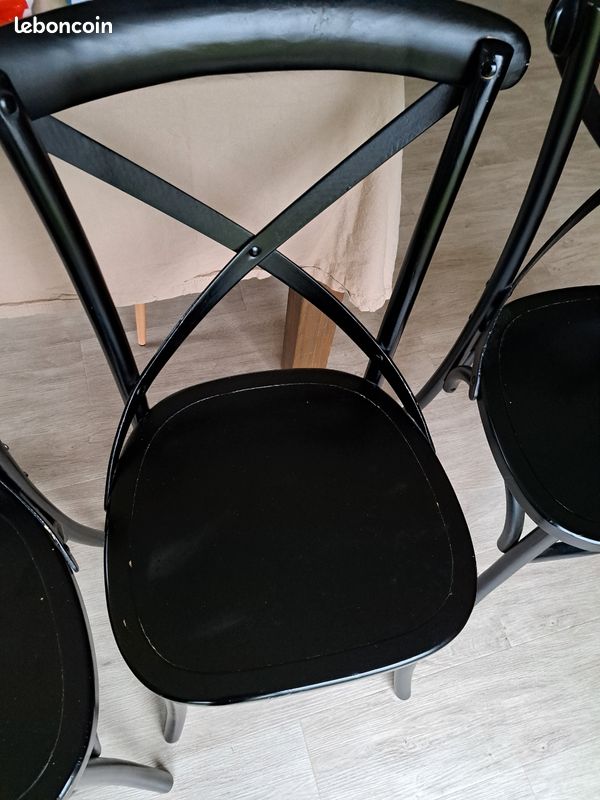 Lot 3 chaises type bistrot noires (image 3)