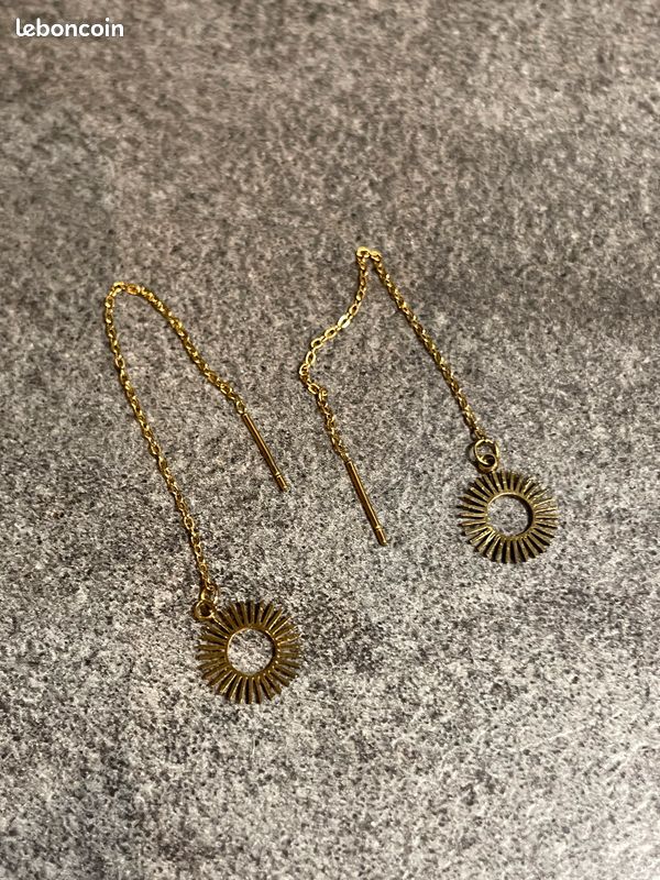 Bijou boucles d'oreilles vintage couleur bronze avec de jolies fées
