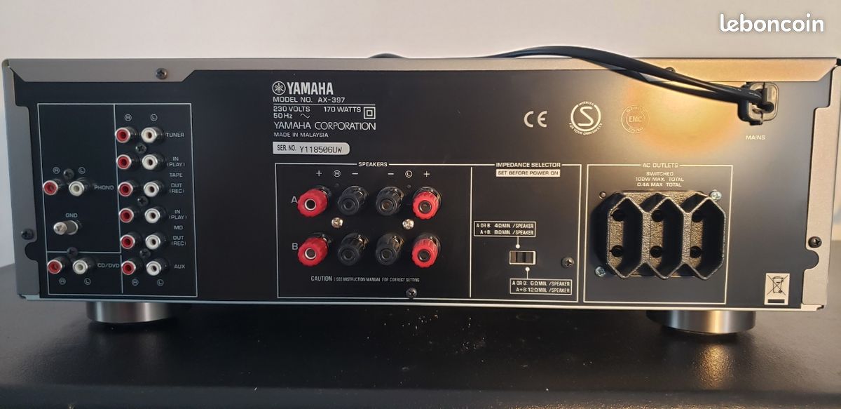 Yamaha Natural Sound Stereo Amplifer AX - 397 (D'occasion) à Zürich pour CHF 69 – retrait uniquement | Acheter sur
