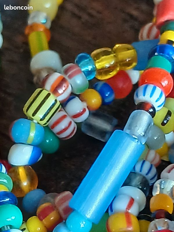 3 brins de perles de rocaille anciennes pour bijoux (image 3)