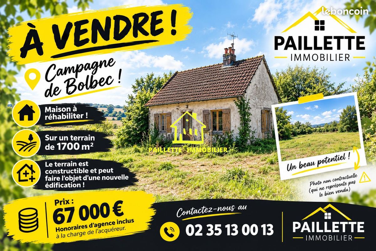 Maison 3 pièces 80 m² · à Bolbec · 80 m² · 67 000 €