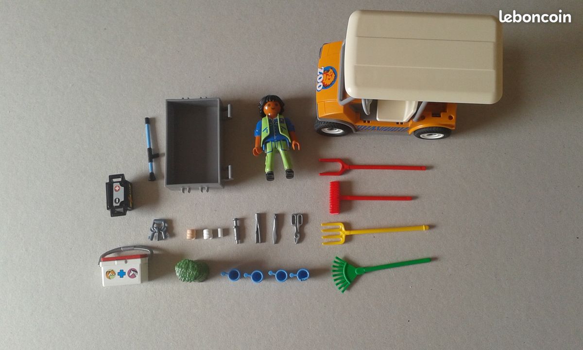 Soigneur animalier avec véhicule Playmobil réf:6636 (image 1)