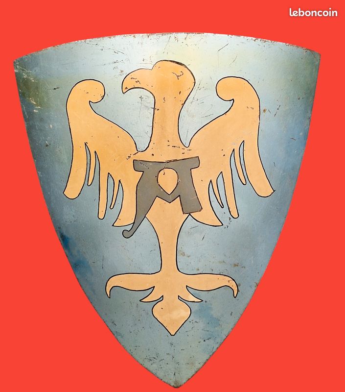 Ancien Bouton écusson Métal, Aigle Ou Faucon, Vintage Années 1900