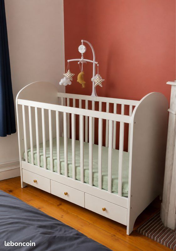 Lit bébé avec tiroir, blanc, 60x120 cm (image 6)