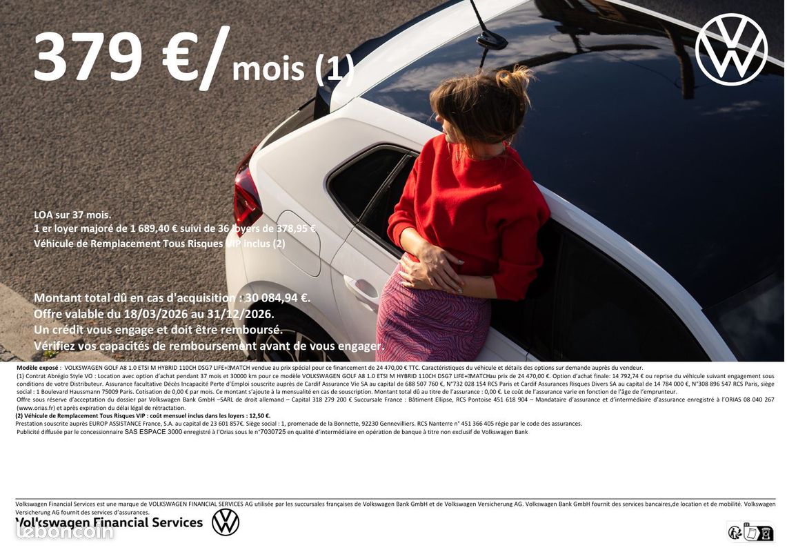 VOLKSWAGEN Golf 1.0 eTSI OPF 110 DSG7 Life Plus (image 2)