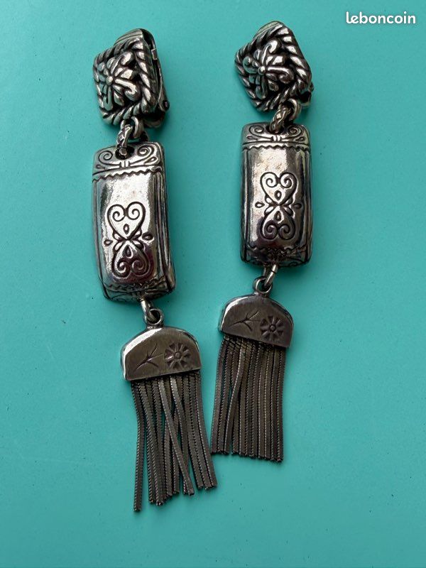 Boucles oreilles clip argent Gas (image 1)