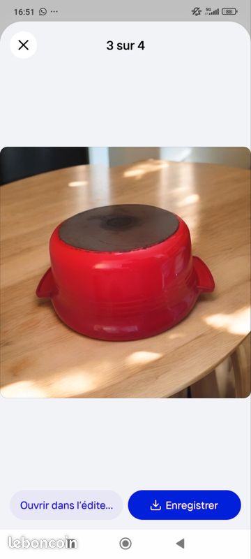 Cocotte Le Creuset Futura Rouge Fonte Émaillée 29 Cm 4,5L - Vintage Et Impeccable