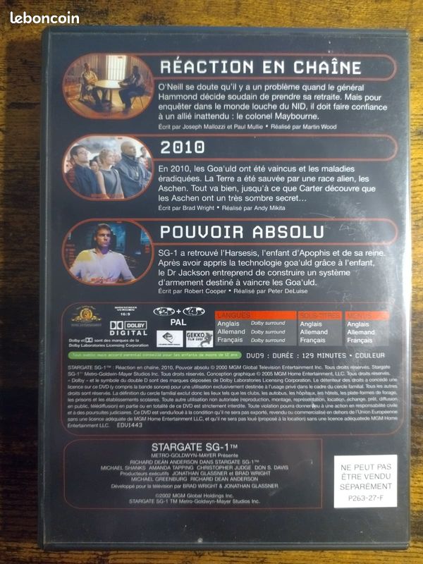 Film dvd - stargate - sg1 - 27 (image 2)
