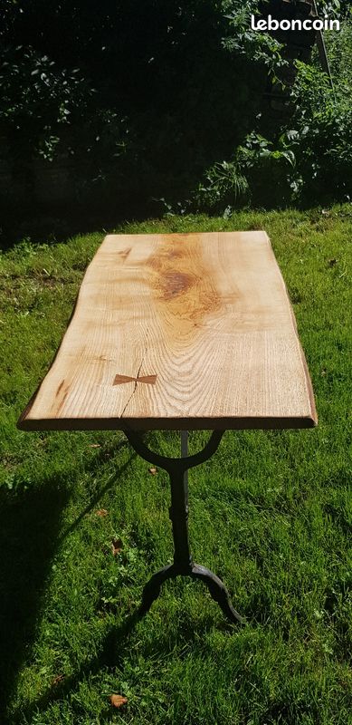 Table bois et fer forgé (image 2)
