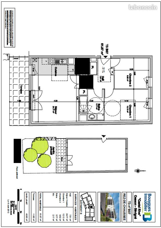 Appartement a louer cesson-sevigne - 3 pièce(s) - 62 m2 - Surfyn