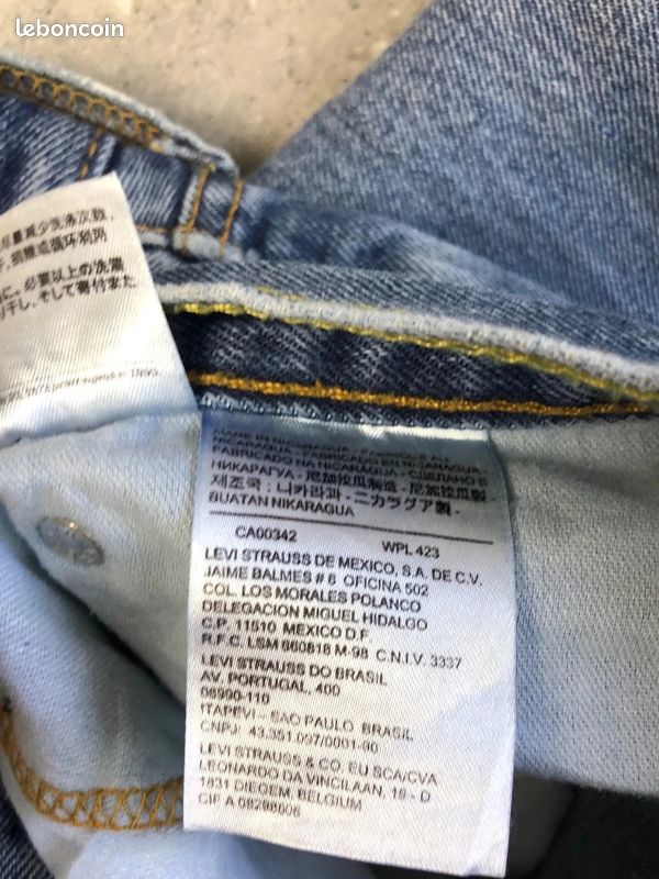 Jean Levi's 505 Straight pants Homme W38 L32 100% coton denim Blue baggy (image 12)