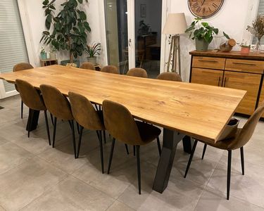Grande Table En Bois Massif - 180x100 Cm - Salle à Manger Ou Salon - Occasion