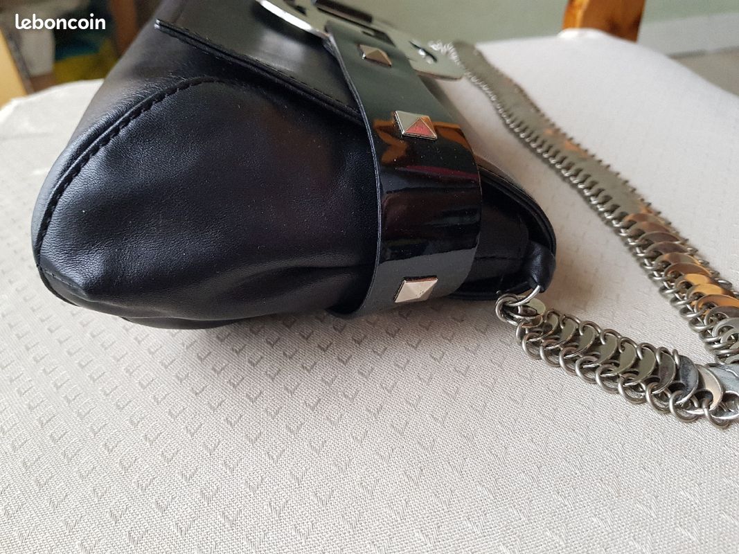 Sac à main en % cuir noir et métal Paco Rabanne (image 3)