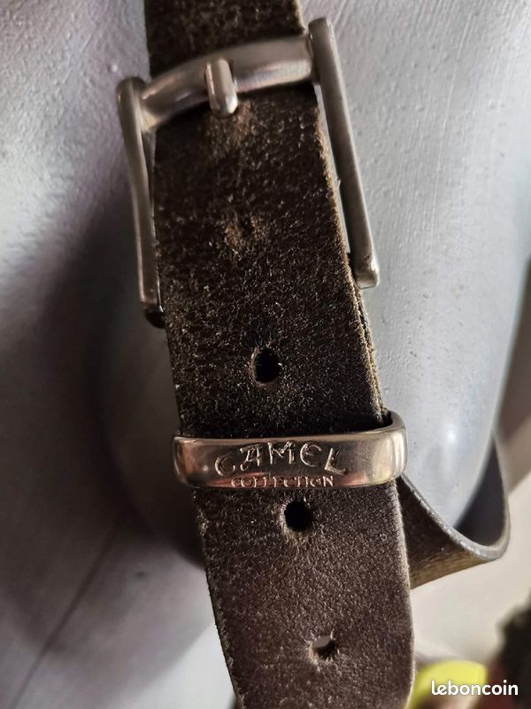 Ceinture en cuir marron Camel vintage (image 2)