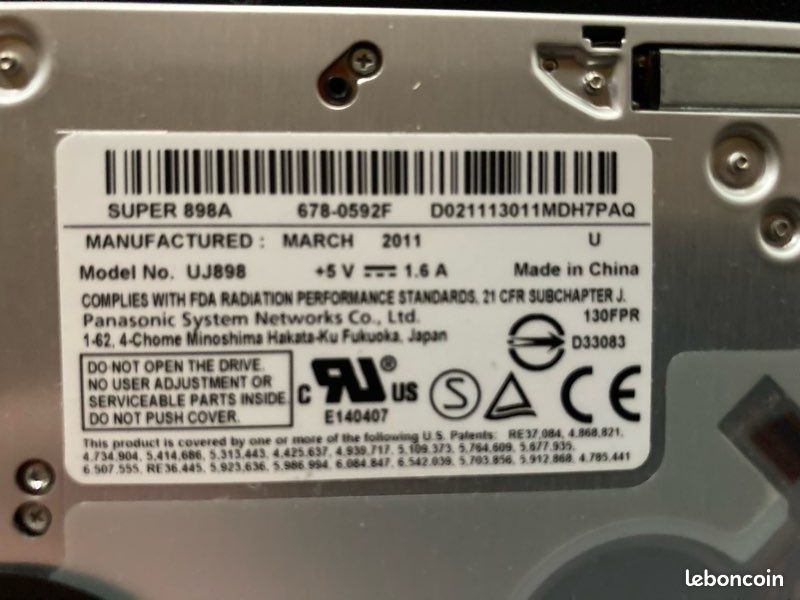 Lecteur CD/DVD MacBook Pro A1278 (image 2)