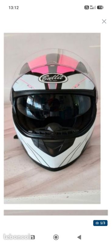 Casque moto femme, scooter, trotinettes, neuf , ( taille M/L), visière solaire rétractable (image 1)