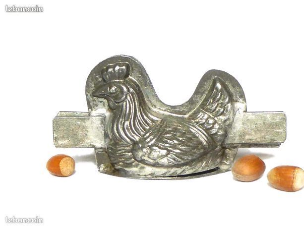 Poule moule métal ancien Pâques chocolat décor de cuisine Letang & Filscollection (image 1)
