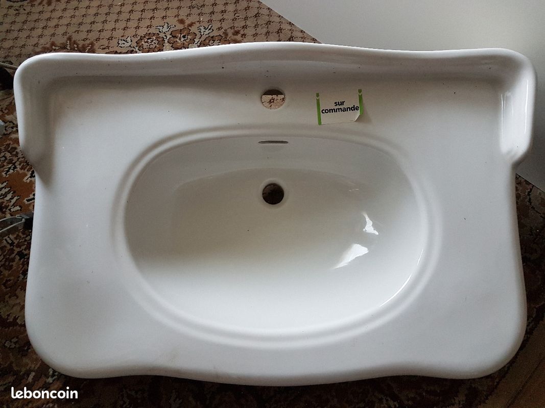 Lavabo colonne époque rétro blanc (image 1)
