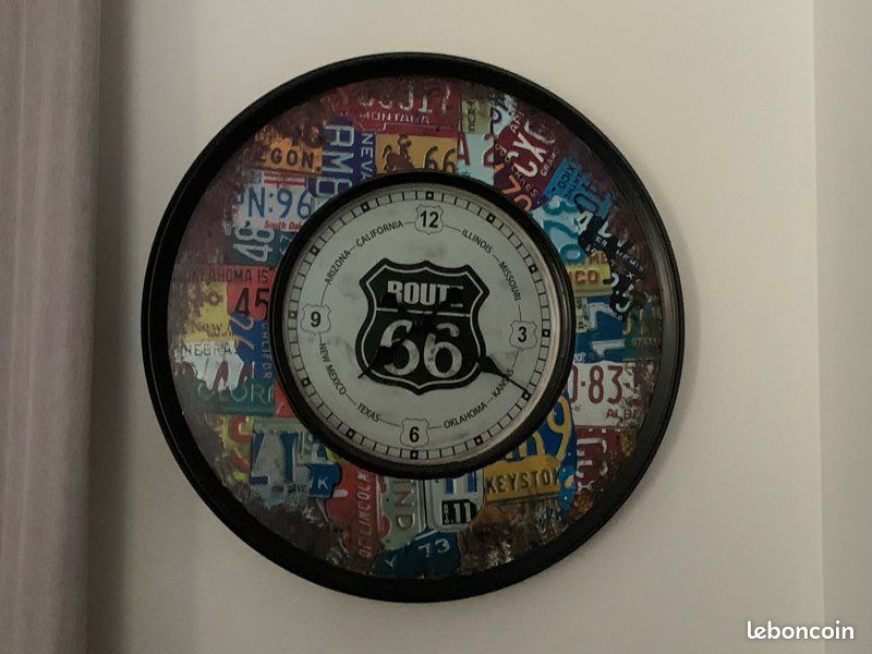 Horloge ROUTE 66 NATIONAL HISTORIC HIGHWAY déco rétro vintage