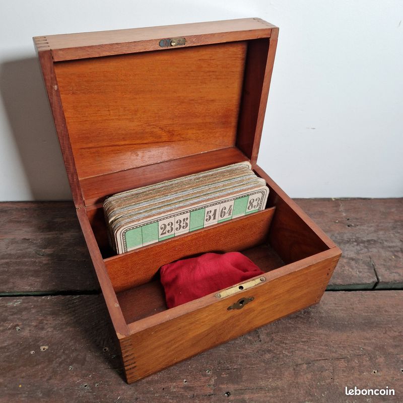 Coffret De Jeu De Loto Ancien Début 20e Siècle, Marque JJF, 48 Cartons + 23 Anciens, Pièce De Collection