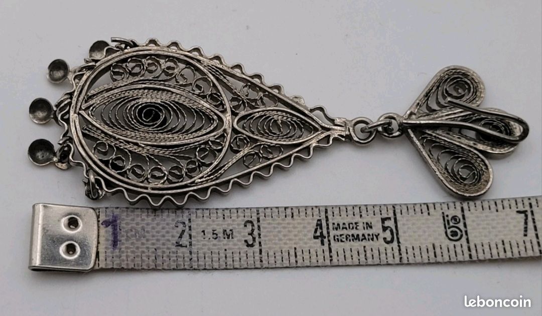 Boucles D'oreilles Clous Ormeau Filigrane Argent 925 - 13 Mm, Neuf Avec étiquettes