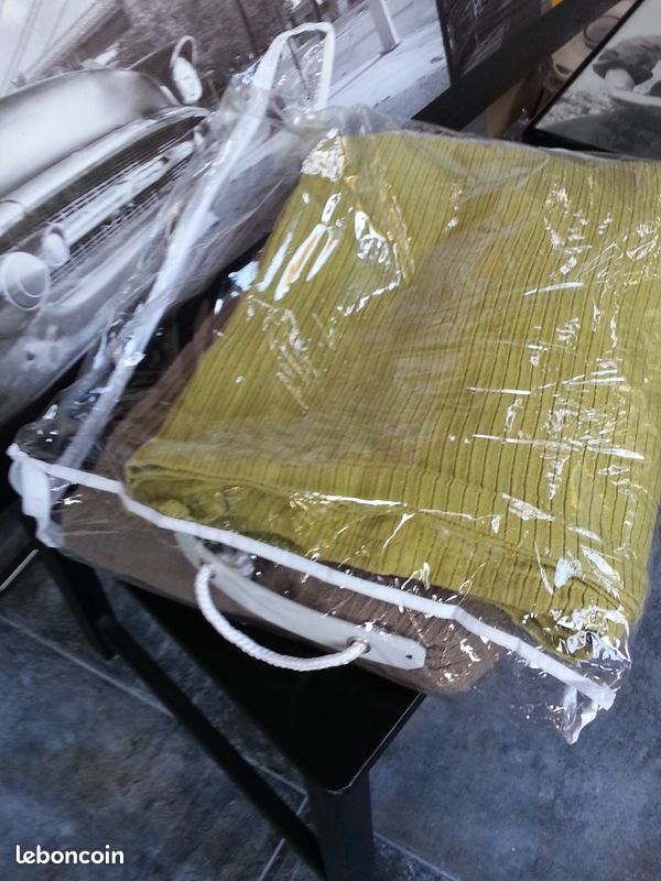 Couvre lit 1 place vert anis 170x250 (image 2)