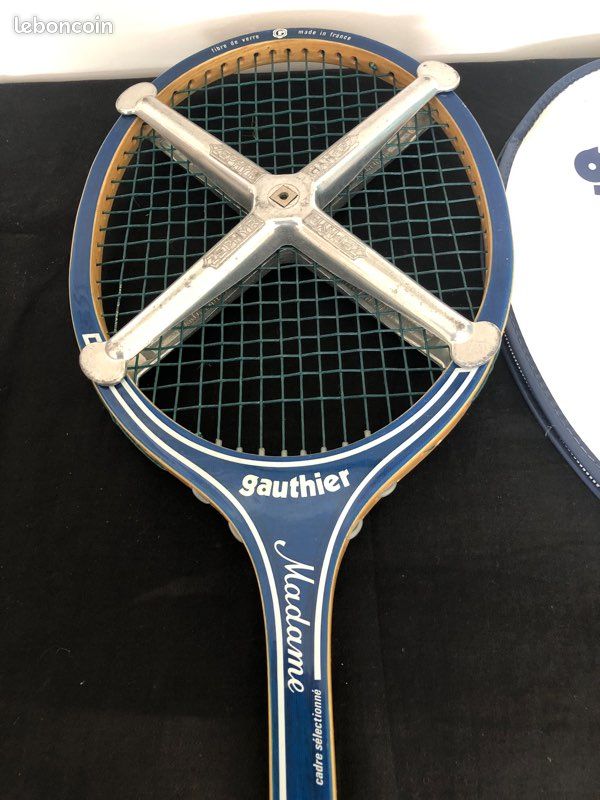 Raquette De Tennis Gauthier Madame Plus - Bois Vintage - Avec Couverture