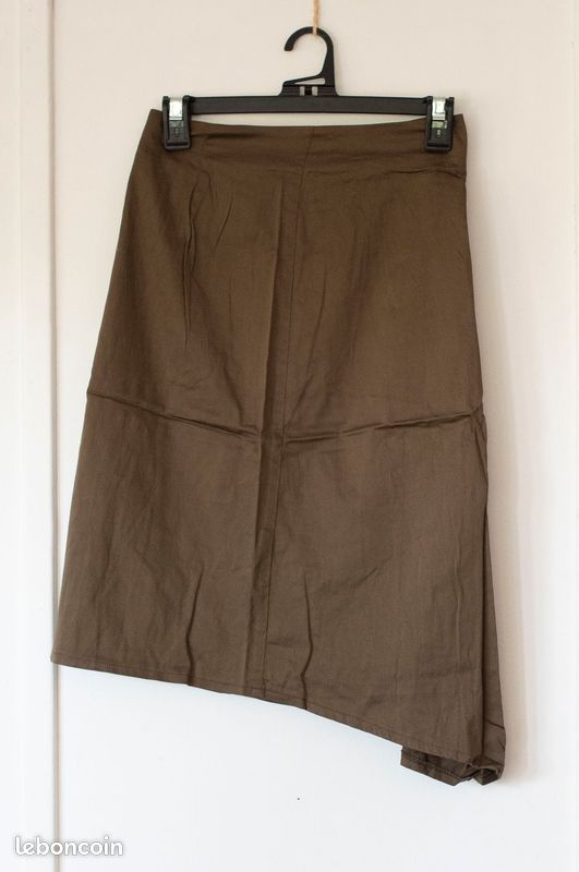 Jupe Asymétrique Promod Noire Taille 38 - Neuve Avec étiquettes, En Polyester